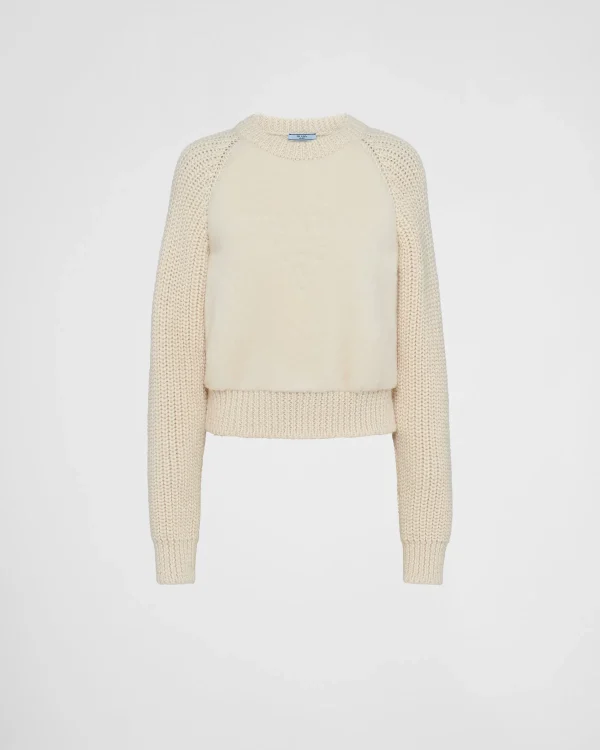 Knitwear*Prada Alpaca crew-neck sweater White