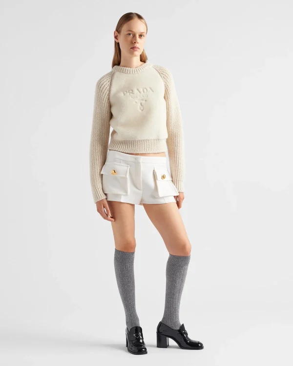 Knitwear*Prada Alpaca crew-neck sweater White