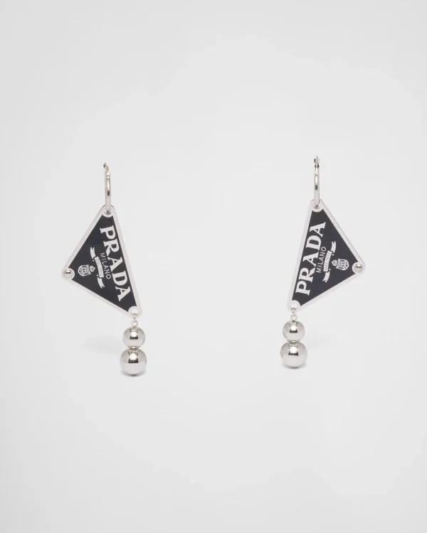 Jewels*Prada Ball Smalto Jewels pendant earrings Black/silver