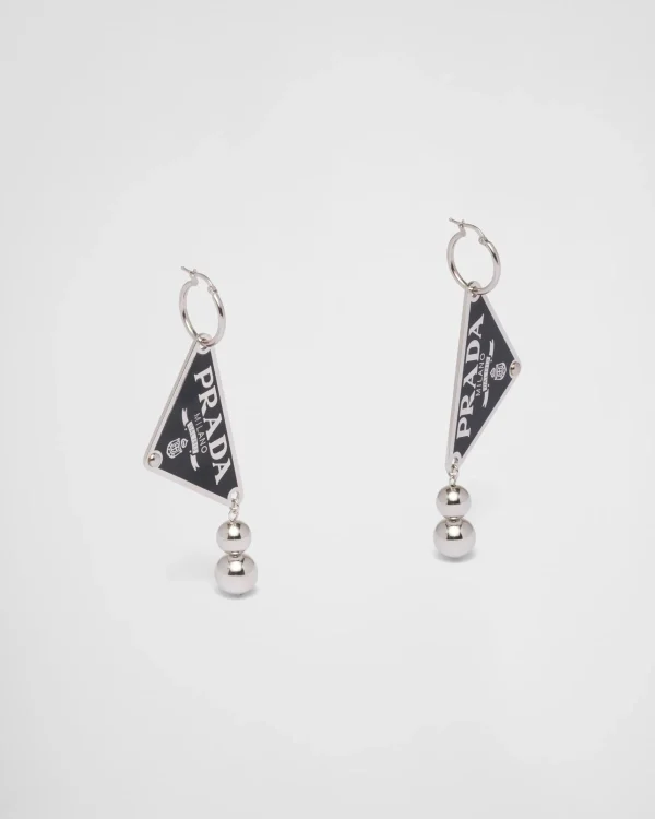 Jewels*Prada Ball Smalto Jewels pendant earrings Black/silver