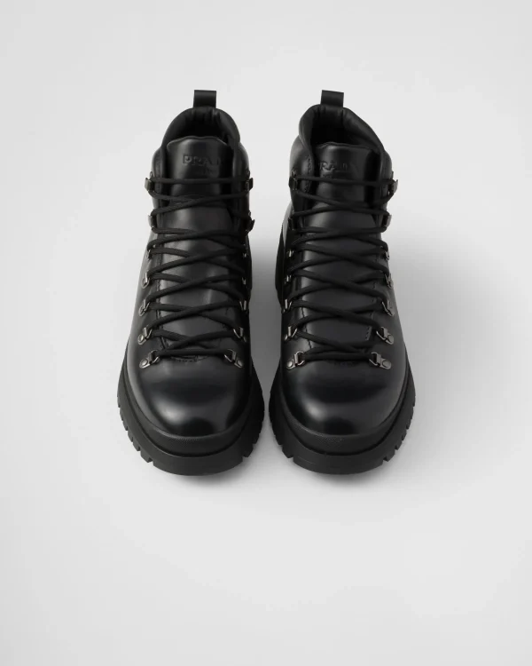 Boots*Prada Brixxen leather booties Black