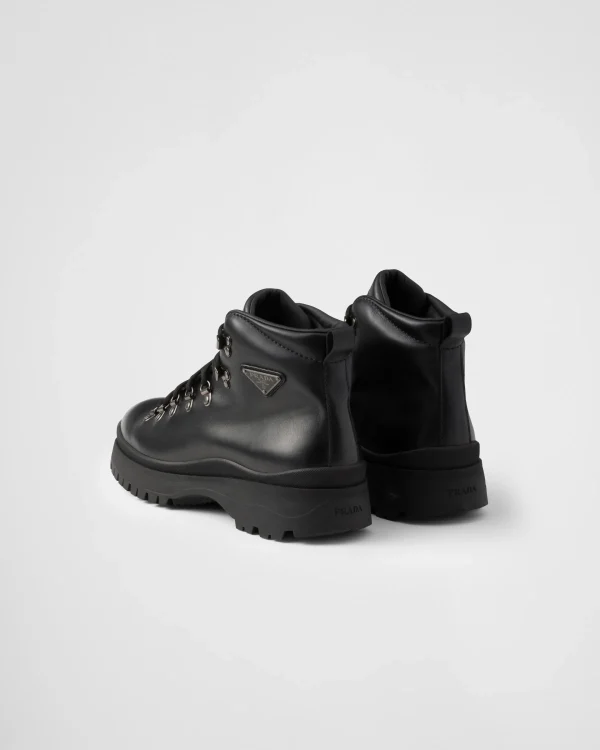 Boots*Prada Brixxen leather booties Black