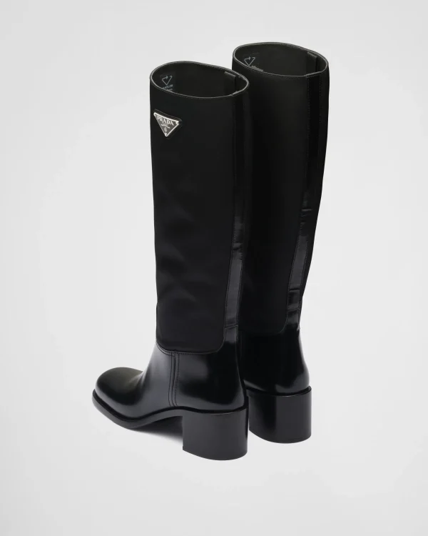 Ankle Boots And Boots*Prada Brushed leather and Re-Nylon boots Black