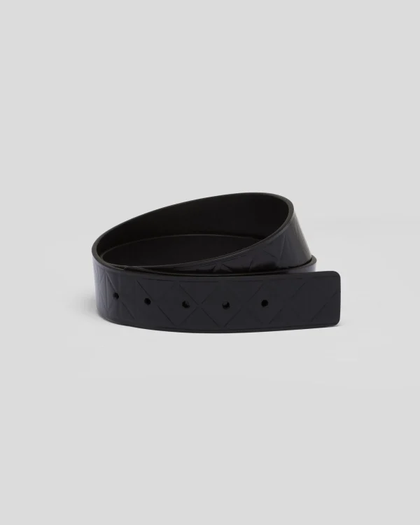 Custom Belts*Prada Brushed leather belt strap Black