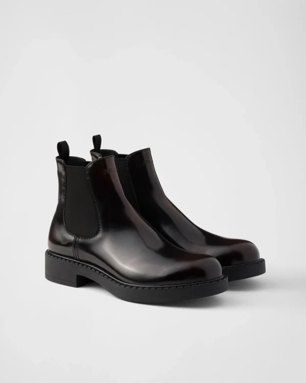 Boots*Prada Brushed leather Chelsea boots Sienna