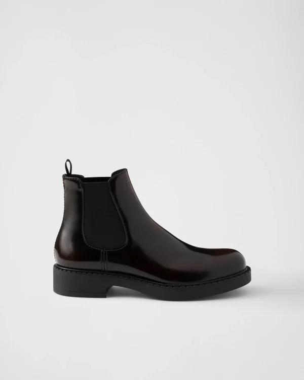 Boots*Prada Brushed leather Chelsea boots Sienna