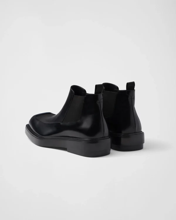 Boots*Prada Brushed leather Chelsea boots Black