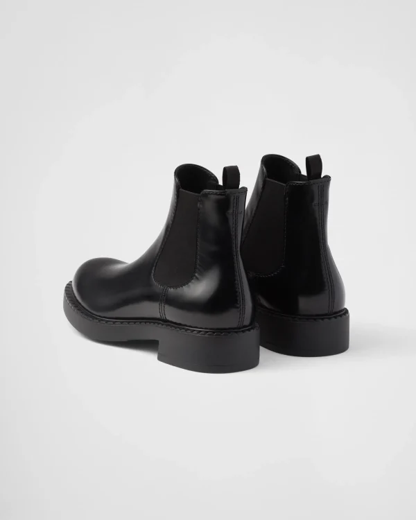 Boots*Prada Brushed leather Chelsea boots Black