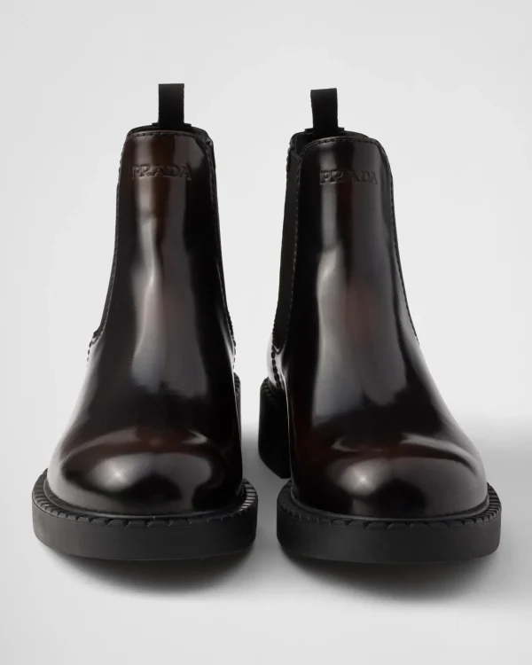 Boots*Prada Brushed leather Chelsea boots Sienna