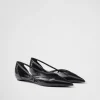 Pumps And Ballerinas*Prada Brushed leather cut-out ballerinas Black