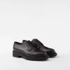 Lace-ups*Prada Brushed leather derby shoes Ebony