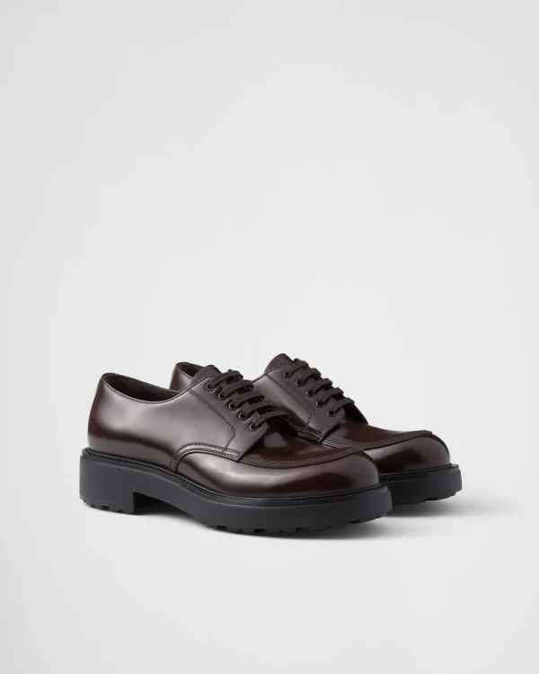 Lace-ups*Prada Brushed leather derby shoes Sienna