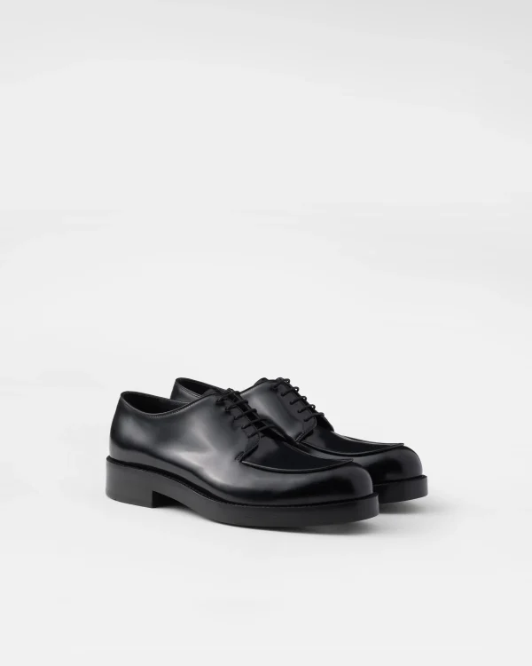 Lace-ups*Prada Brushed leather derby shoes Black