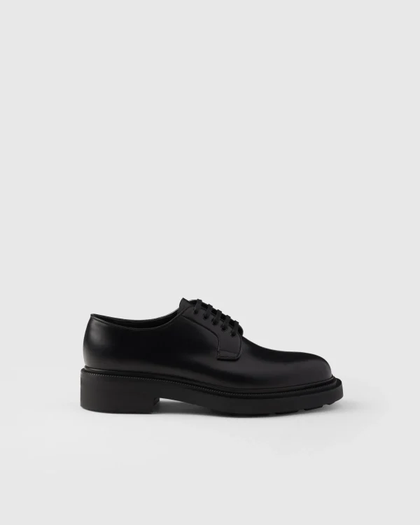 Lace-ups*Prada Brushed leather derby shoes Black