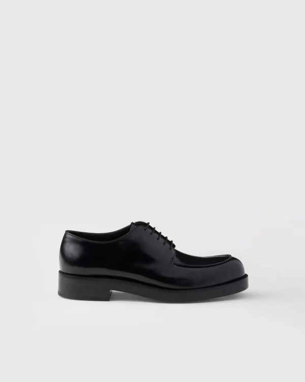 Lace-ups*Prada Brushed leather derby shoes Black