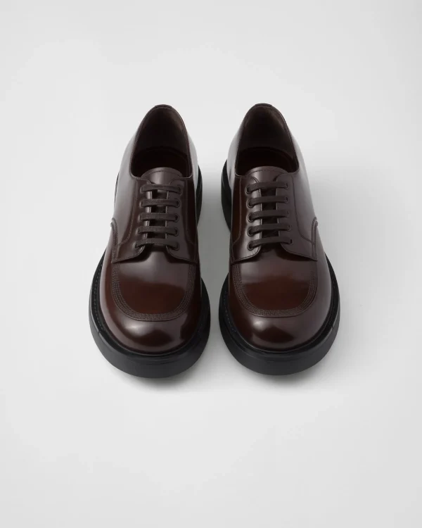 Lace-ups*Prada Brushed leather derby shoes Sienna