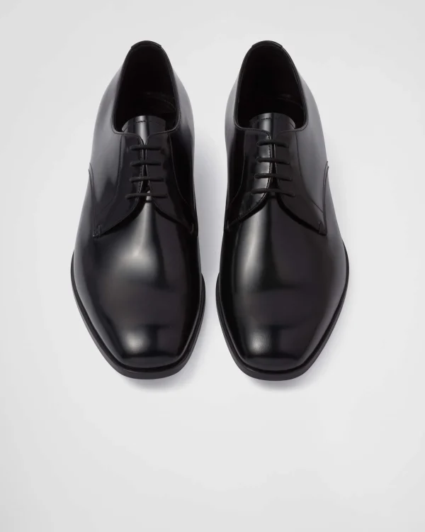 Lace-ups*Prada Brushed leather derby shoes Black