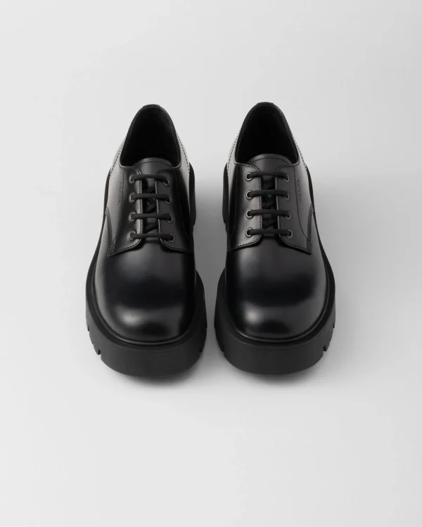 Lace-ups*Prada Brushed leather derby shoes Black