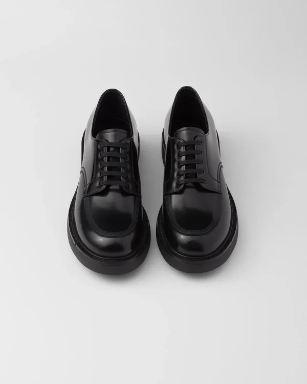 Lace-ups*Prada Brushed leather derby shoes Black