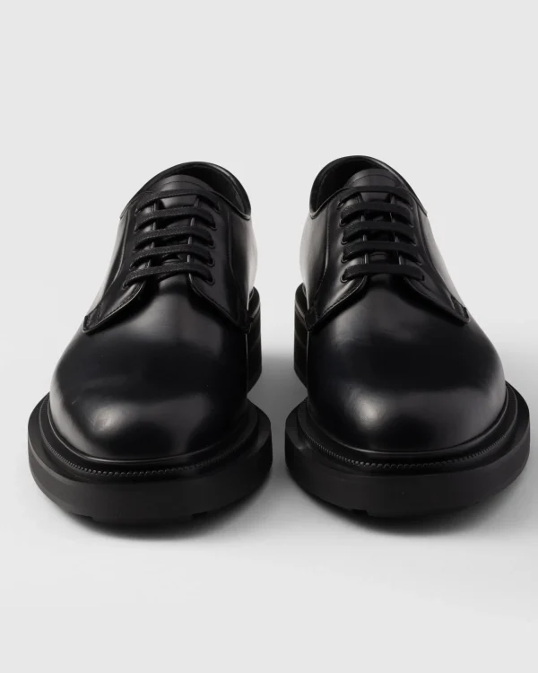 Lace-ups*Prada Brushed leather derby shoes Black