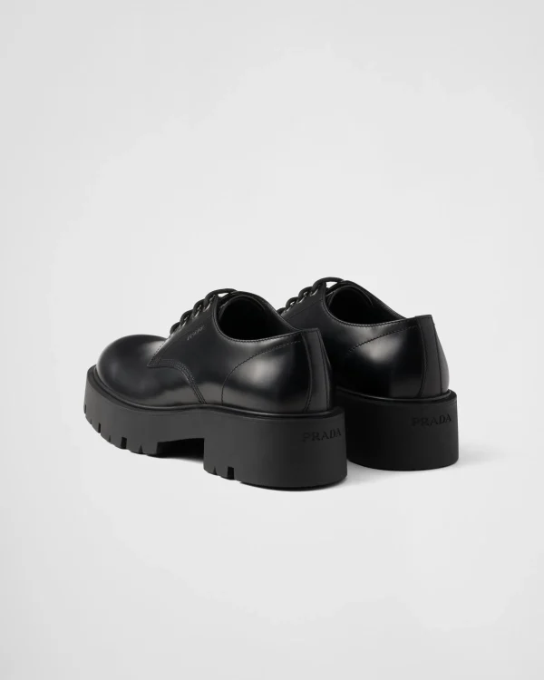 Lace-ups*Prada Brushed leather derby shoes Black