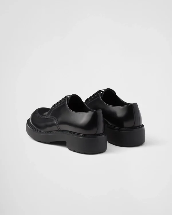 Lace-ups*Prada Brushed leather derby shoes Black