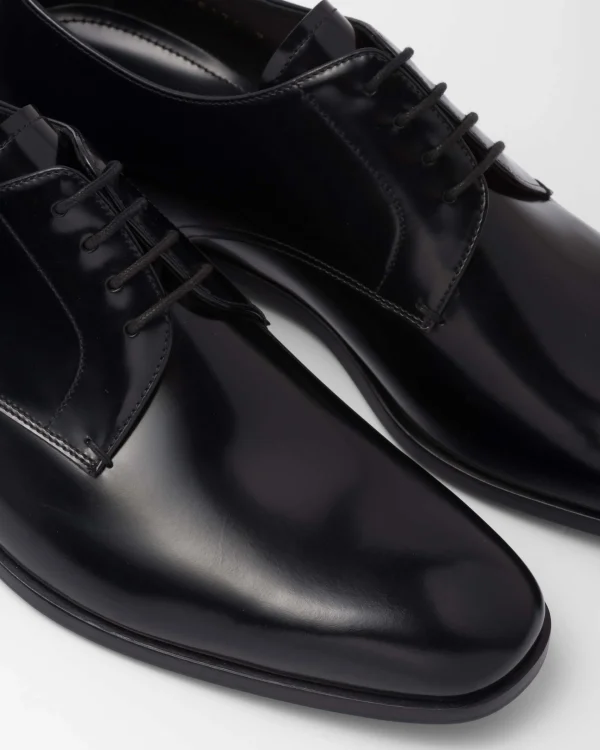 Lace-ups*Prada Brushed leather derby shoes Black