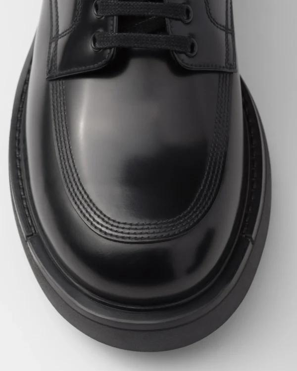 Lace-ups*Prada Brushed leather derby shoes Black