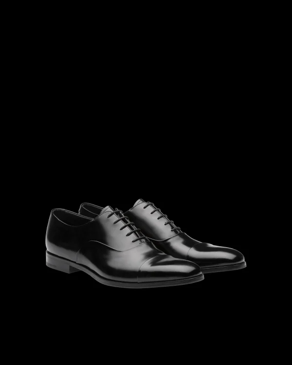 Lace-ups*Prada Brushed leather laced Oxford shoes Black