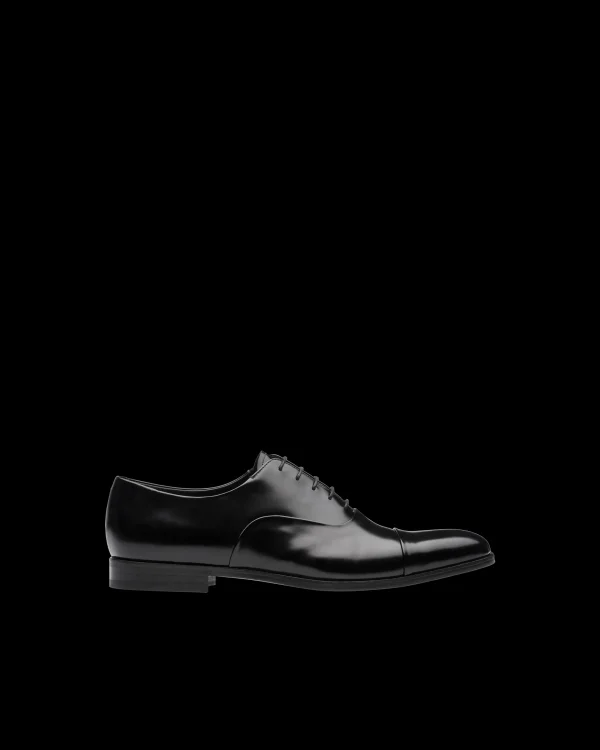 Lace-ups*Prada Brushed leather laced Oxford shoes Black