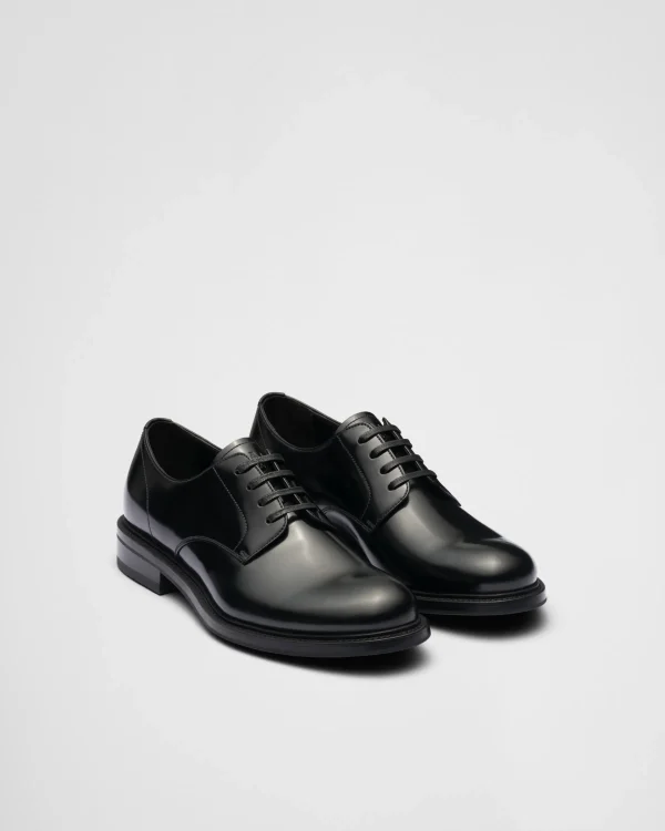 Lace-ups*Prada Brushed leather lace-up shoes Black