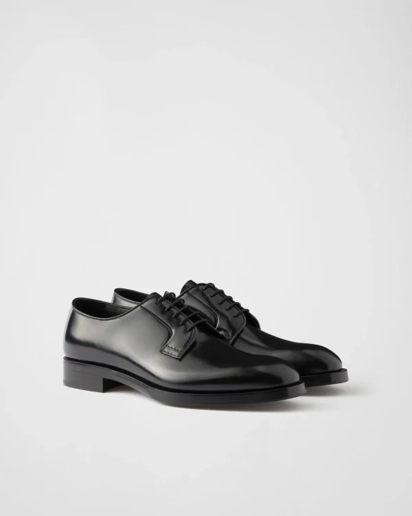 Lace-ups*Prada Brushed leather lace-up shoes Black