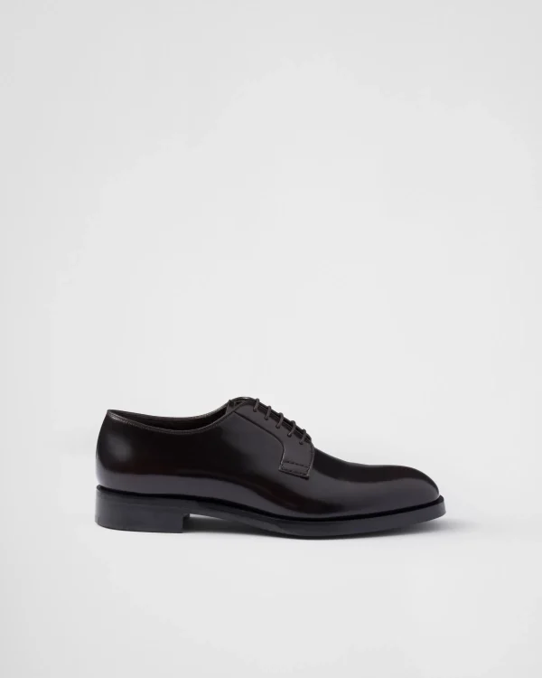 Lace-ups*Prada Brushed leather lace-up shoes Ebony