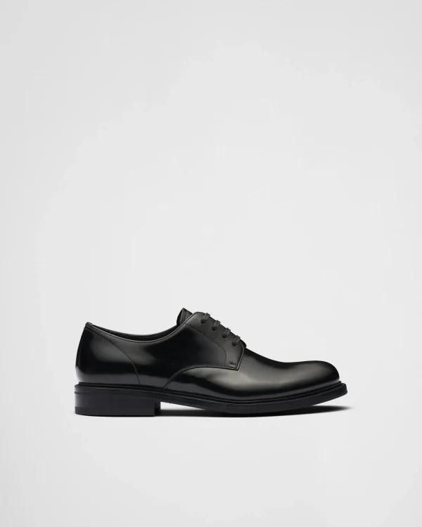 Lace-ups*Prada Brushed leather lace-up shoes Black