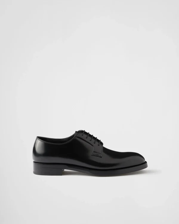 Lace-ups*Prada Brushed leather lace-up shoes Black