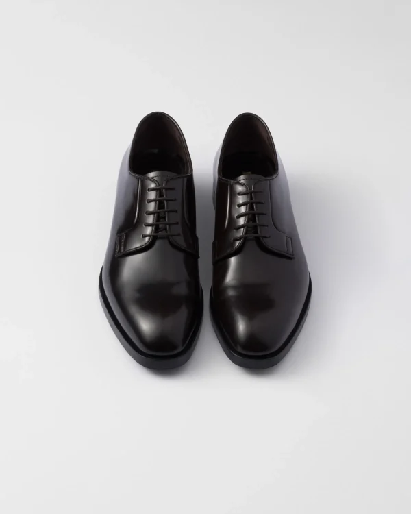 Lace-ups*Prada Brushed leather lace-up shoes Ebony