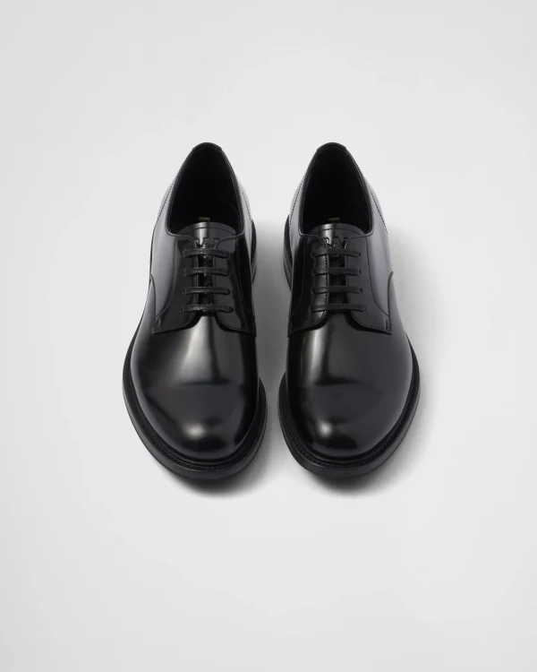 Lace-ups*Prada Brushed leather lace-up shoes Black