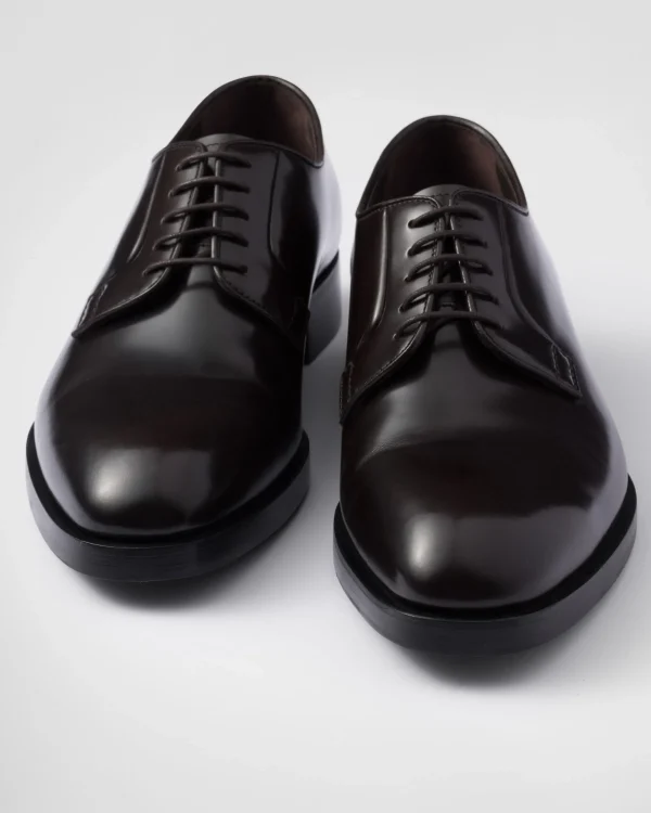 Lace-ups*Prada Brushed leather lace-up shoes Ebony