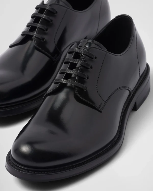 Lace-ups*Prada Brushed leather lace-up shoes Black