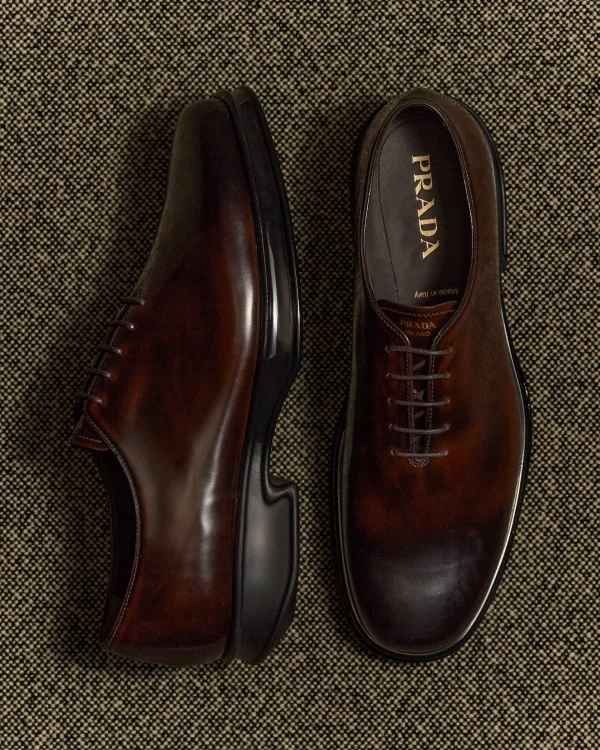 Lace-ups*Prada Brushed leather lace-up shoes Sienna