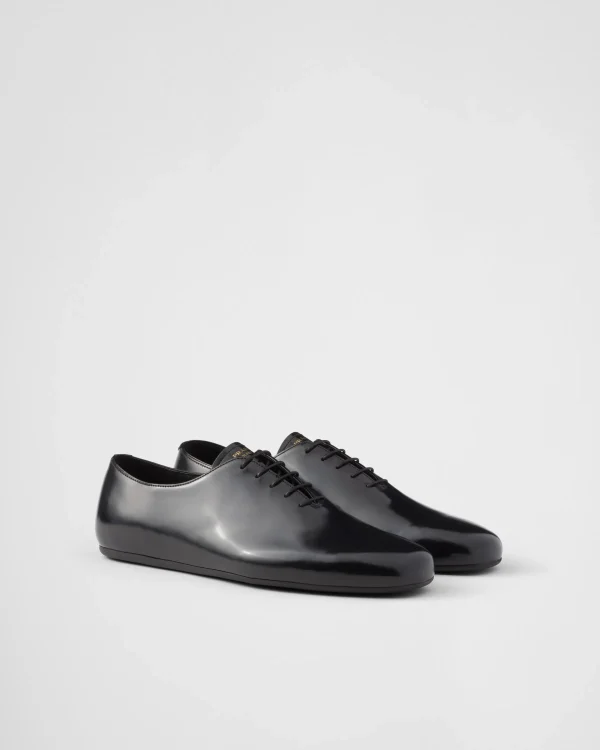 Lace-ups*Prada Brushed leather lace-ups Black