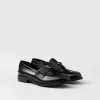 Loafers And Lace-ups*Prada Brushed leather loafers Black