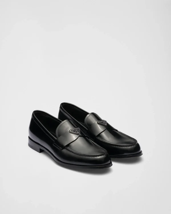 Loafers*Prada Brushed leather loafers Black