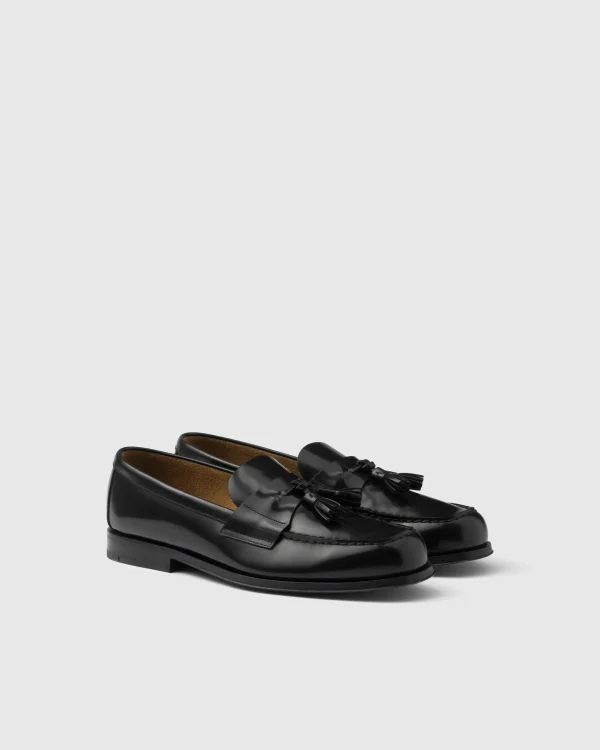 Loafers*Prada Brushed leather loafers Black