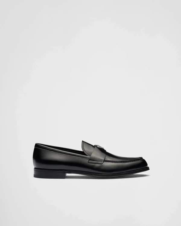 Loafers*Prada Brushed leather loafers Black