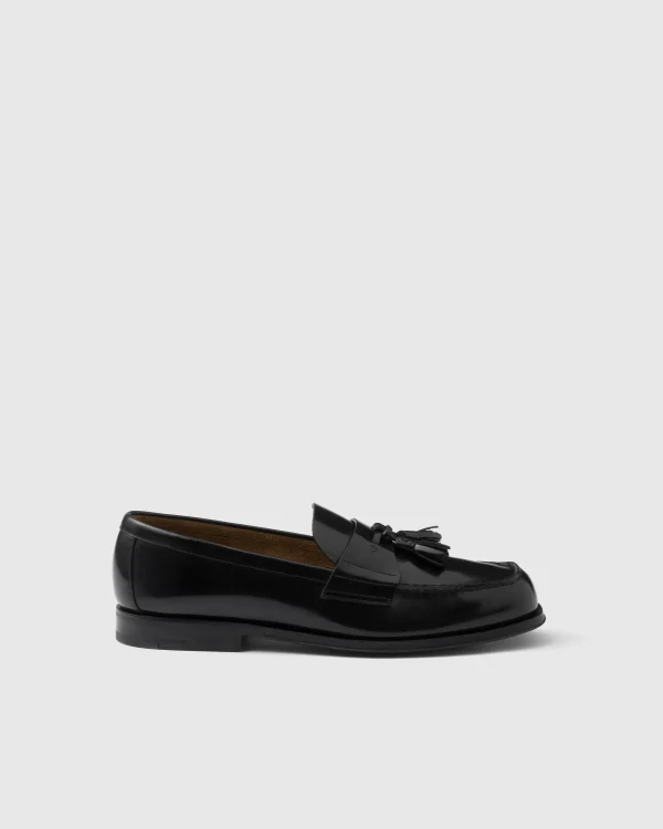 Loafers*Prada Brushed leather loafers Black