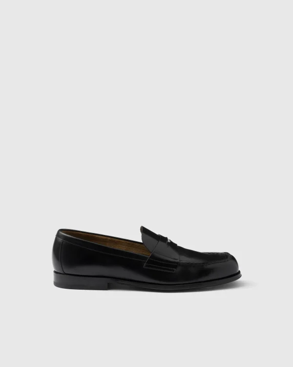 Loafers*Prada Brushed leather loafers Black