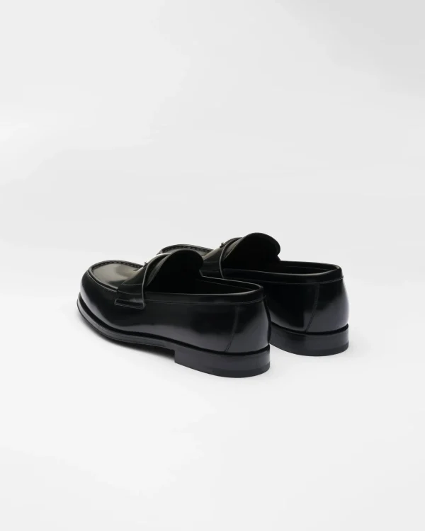 Loafers*Prada Brushed leather loafers Black