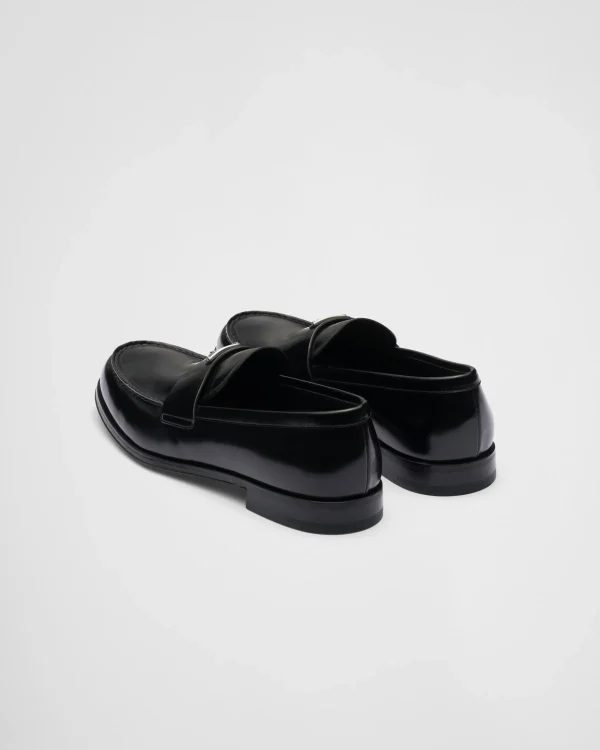 Loafers*Prada Brushed leather loafers Black