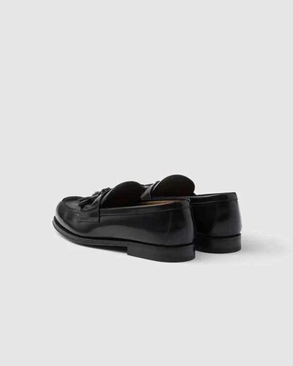 Loafers*Prada Brushed leather loafers Black